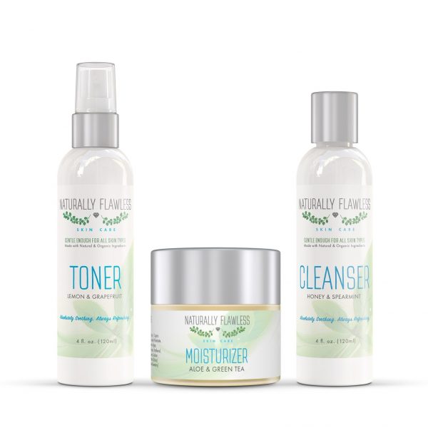 Cleanser Toner & Moisturizer NATURALLY FLAWLESS SKIN CARE